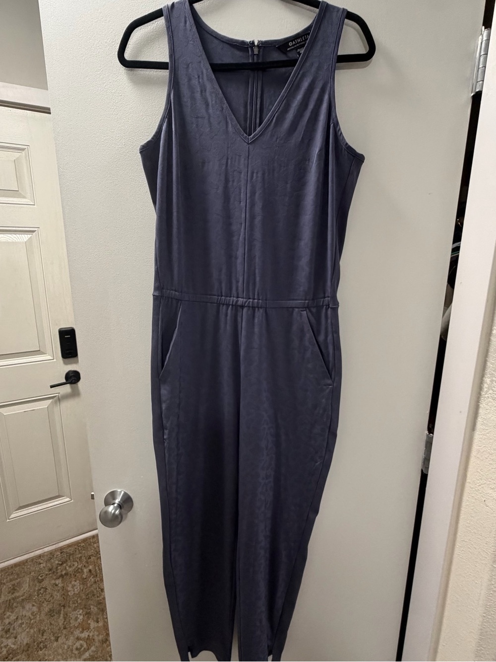Athleta Slate Blue Sleeveless V-Neck Jumpsuit